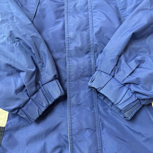 Vtg Columbia Rain Jacket Mens Medium Windbreaker Hooded Blue White - Picture 10 of 12